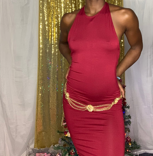 “Let’s Wine Down” Backless Dress